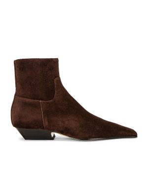 KHAITE Marfa Classic Flat Ankle Boot in Coffee - Brown. Size 36.5 (also in ).