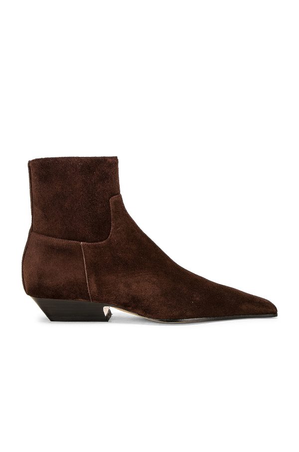 KHAITE Marfa Classic Flat Ankle Boot in Coffee - Brown. Size 36.5 (also in ).