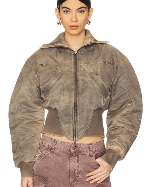KNWLS M-claw Bomber Jacket in Taupe. Size M, S.