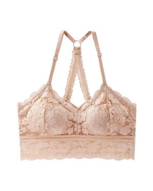 KOEMCY Women's Lace Bralette Wireless Push Up Harness Sexy Seamless