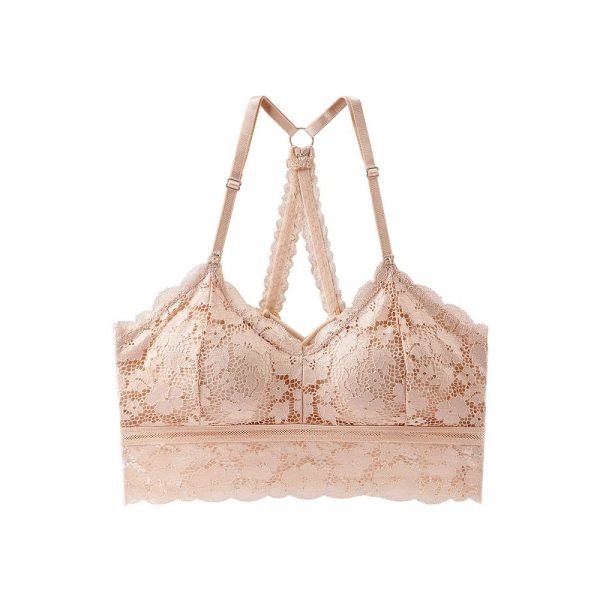 KOEMCY Women's Lace Bralette Wireless Push Up Harness Sexy Seamless