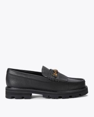 KURT GEIGER LONDON Women's Loafers Black Leather Carnaby