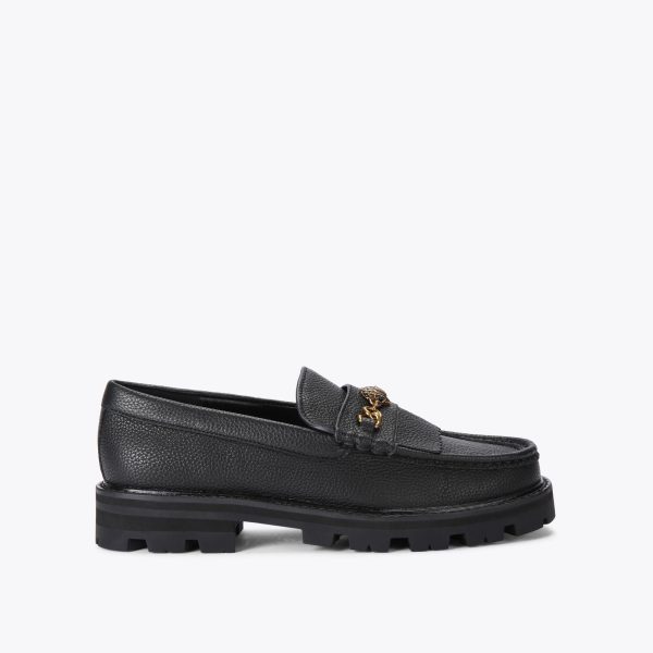 KURT GEIGER LONDON Women's Loafers Black Leather Carnaby