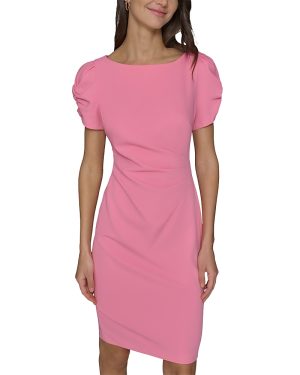 Karl Lagerfeld Paris Ruched Sleeve Sheath Dress