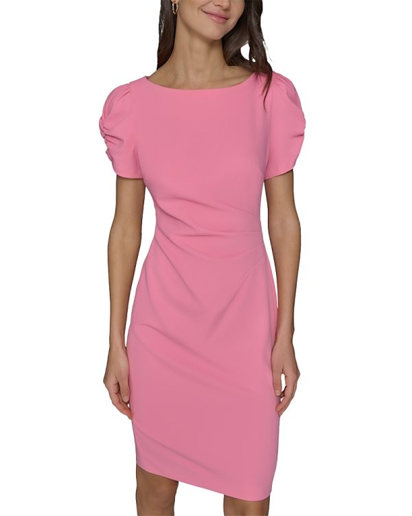 Karl Lagerfeld Paris Ruched Sleeve Sheath Dress