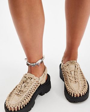 Keen Uneek Platform Woven Trainers Shoe at Free People in Safari/Black, Size: US 5 M
