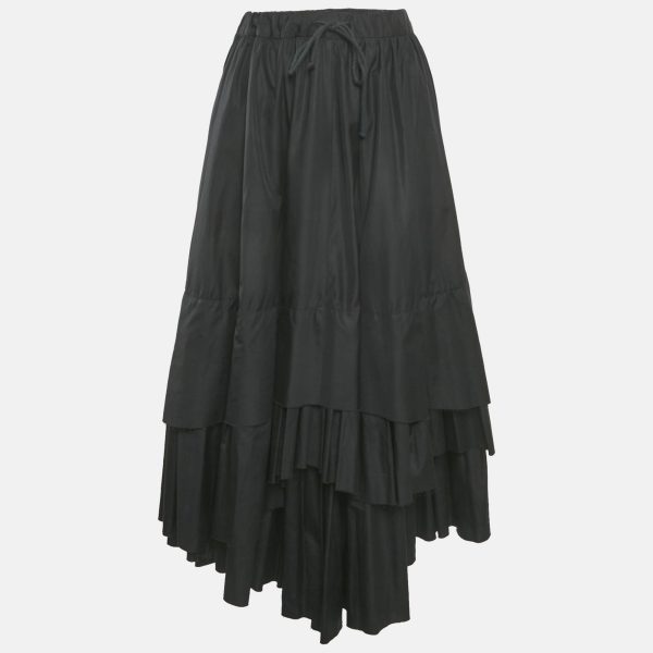 Kenzo Black Cotton Tiered Long Skirt M