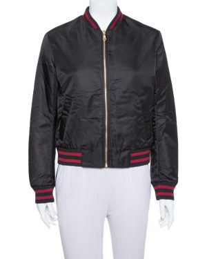 Kenzo Black Synthetic Tiger Embroidered Bomber Jacket M
