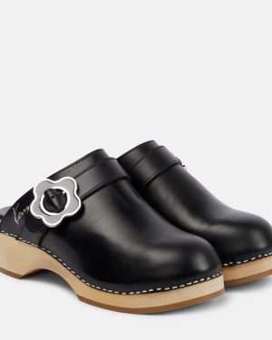 Kenzo Buckle-detail leather clogs