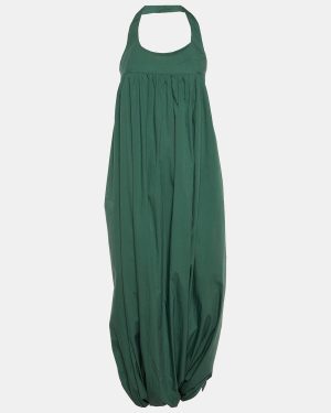Kenzo Green Cotton Halter Neck Harem Wrap Jumpsuit L