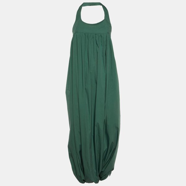 Kenzo Green Cotton Halter Neck Harem Wrap Jumpsuit L