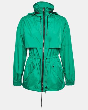 Kenzo Green Synthetic Zip-Up Hooded Windbreaker Jacket M