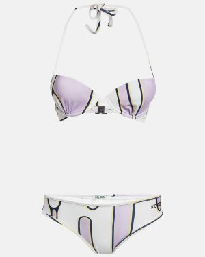 Kenzo Light Purple Printed Jersey Push-Up Bikini M