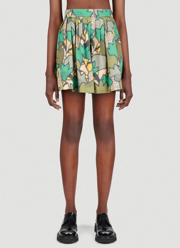 Kenzo Printed Mini Skirt - Woman Skirts Green Fr - 34