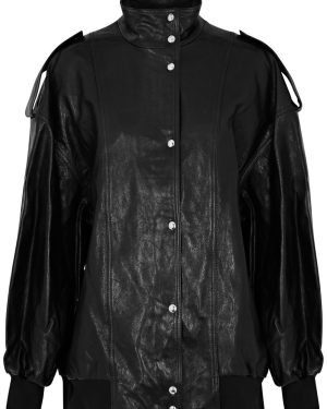 Khaite Farris Leather Bomber Jacket - Black - 4 (UK8 / S)