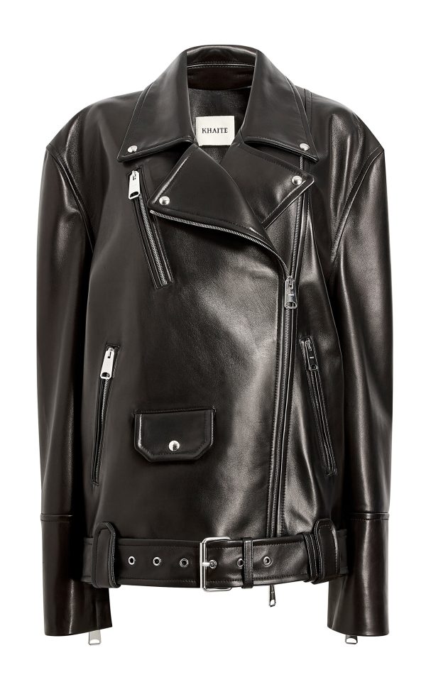 Khaite - Hansel Leather Jacket - Black - XS - Moda Operandi