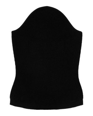 Khaite Jericho Strapless Ribbed-knit top - Black - XS