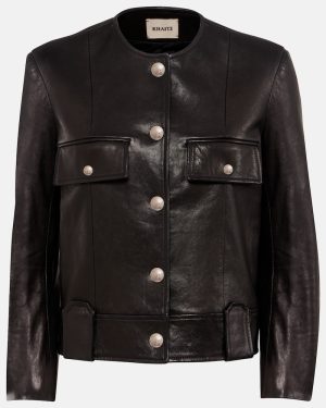 Khaite Laybin cropped leather jacket