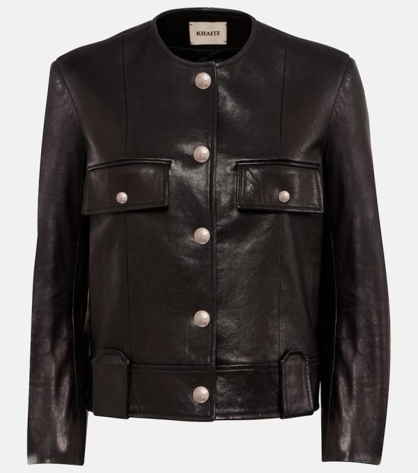 Khaite Laybin cropped leather jacket