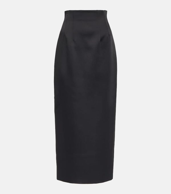 Khaite Loxley high-rise satin pencil skirt