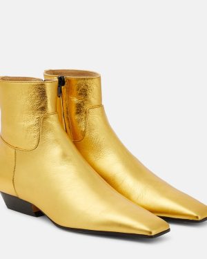Khaite Marfa metallic leather ankle boots