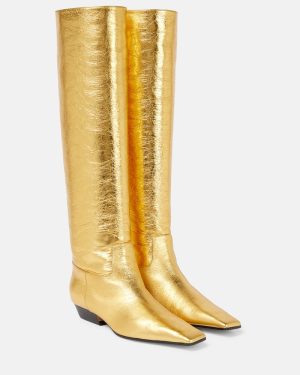 Khaite Marfa metallic leather knee-high boots