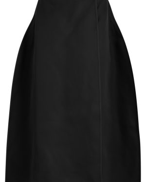 Khaite Mila Wrap-effect Silk-gazar Midi Skirt - Black - 2 (UK6 /xs)