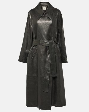 Khaite Minnie oversized leather trench coat