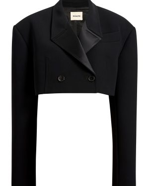 Khaite - Nando Cropped Crepe Blazer - Black - XS - Moda Operandi