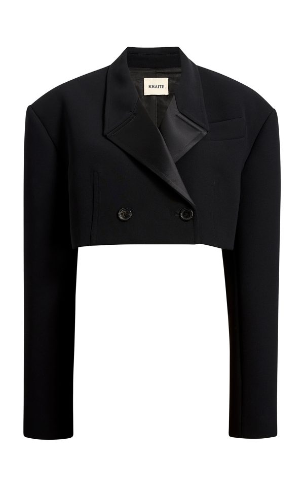 Khaite - Nando Cropped Crepe Blazer - Black - XS - Moda Operandi