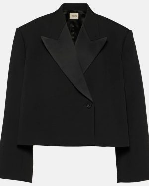 Khaite Raymond cropped satin blazer