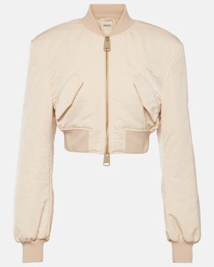 Khaite Reggie cropped satin bomber jacket