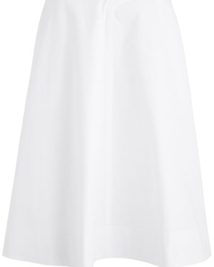Khaite Renta Cotton-poplin Midi Skirt - White - 8 (UK12 / M)