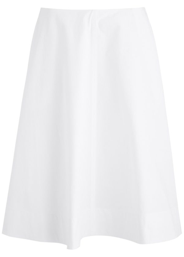 Khaite Renta Cotton-poplin Midi Skirt - White - 8 (UK12 / M)