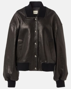 Khaite Spence leather bomber jacket
