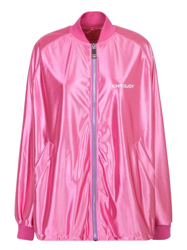 Khrisjoy Logo-print Metallic Bomber Jacket