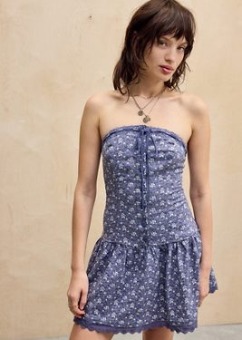 Kimchi Blue Matilda Strapless Mini Dress - Blue S at Urban Outfitters