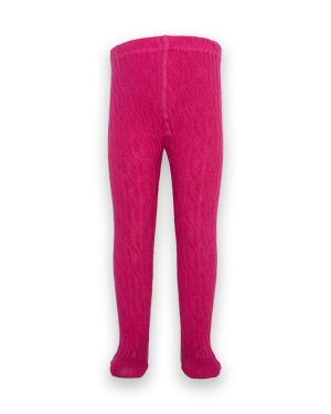 Kite Cable Knit Tights - Berry