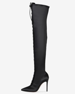 Knee Length Boots Women's Micro Suede Upper Stiletto Heel Knee-High Boots