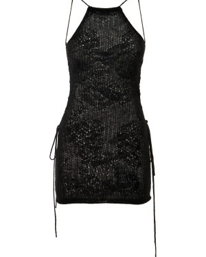 Knit Mohair Blend Mini Halter Dress