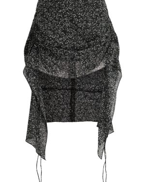 Knwls Aldra Floral-print Chiffon Mini Skirt - Black - 6 (UK6 / XS)