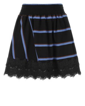 Koché Embroidered Cotton Mini Skirt