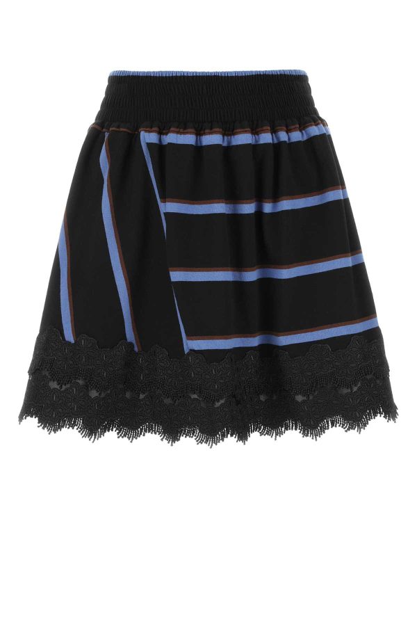 Koché Embroidered Cotton Mini Skirt