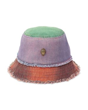 Kurt Geiger London Frayed Rainbow Denim Bucket Hat