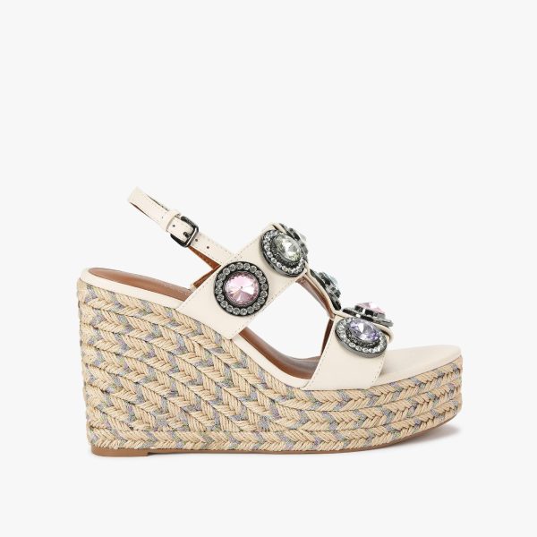 Kurt Geiger London Octavia Espadrille Wedge - Bone Wedge Heel