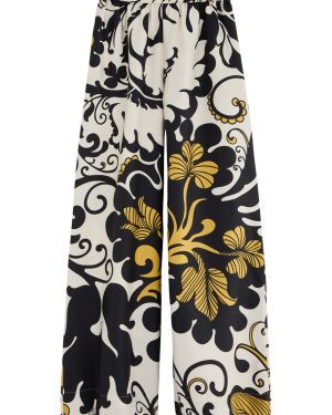 LA Double J Printed Wide-leg Silk-twill Trousers - Multicoloured - M (UK12 / M)