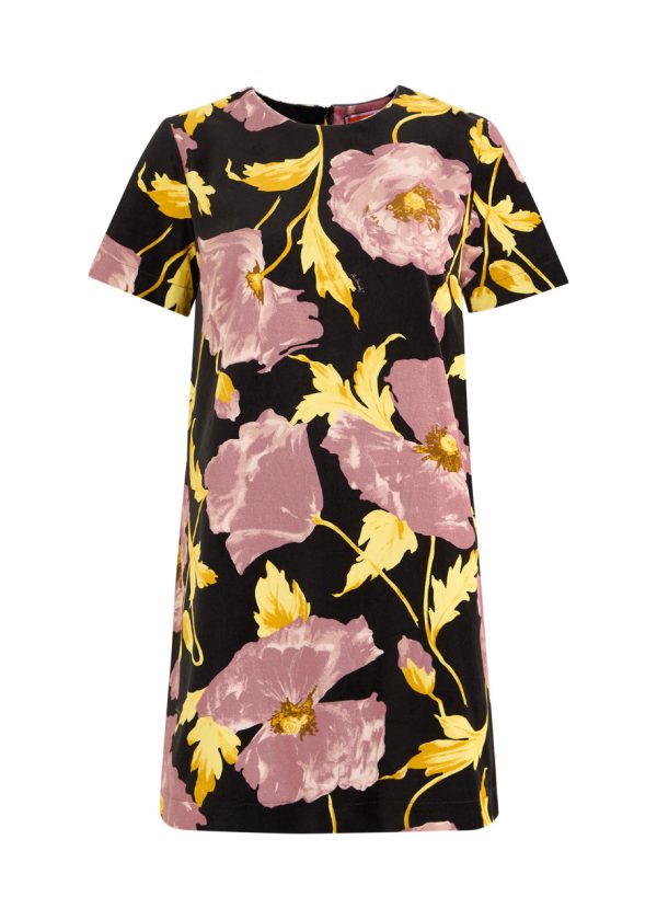 LA Double J Swing Floral-print Velvet Mini Dress - Multicoloured - M (UK12 / M)