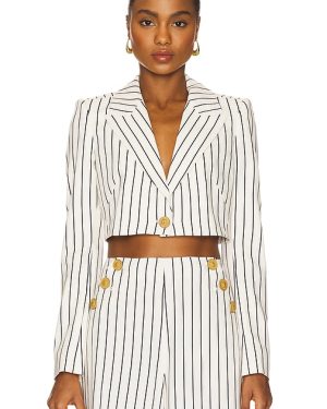 L'AGENCE Izzie Cropped Blazer in White. Size 00, 10, 2, 4, 8.