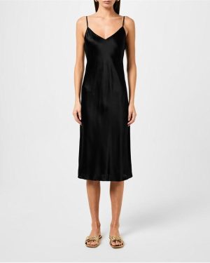 LAGENCE Jodie Slip Dress - Black