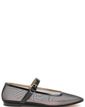 LE Monde Beryl Mary Jane Glittered Mesh Ballet Flats - Black - 36 (IT36 / UK3)